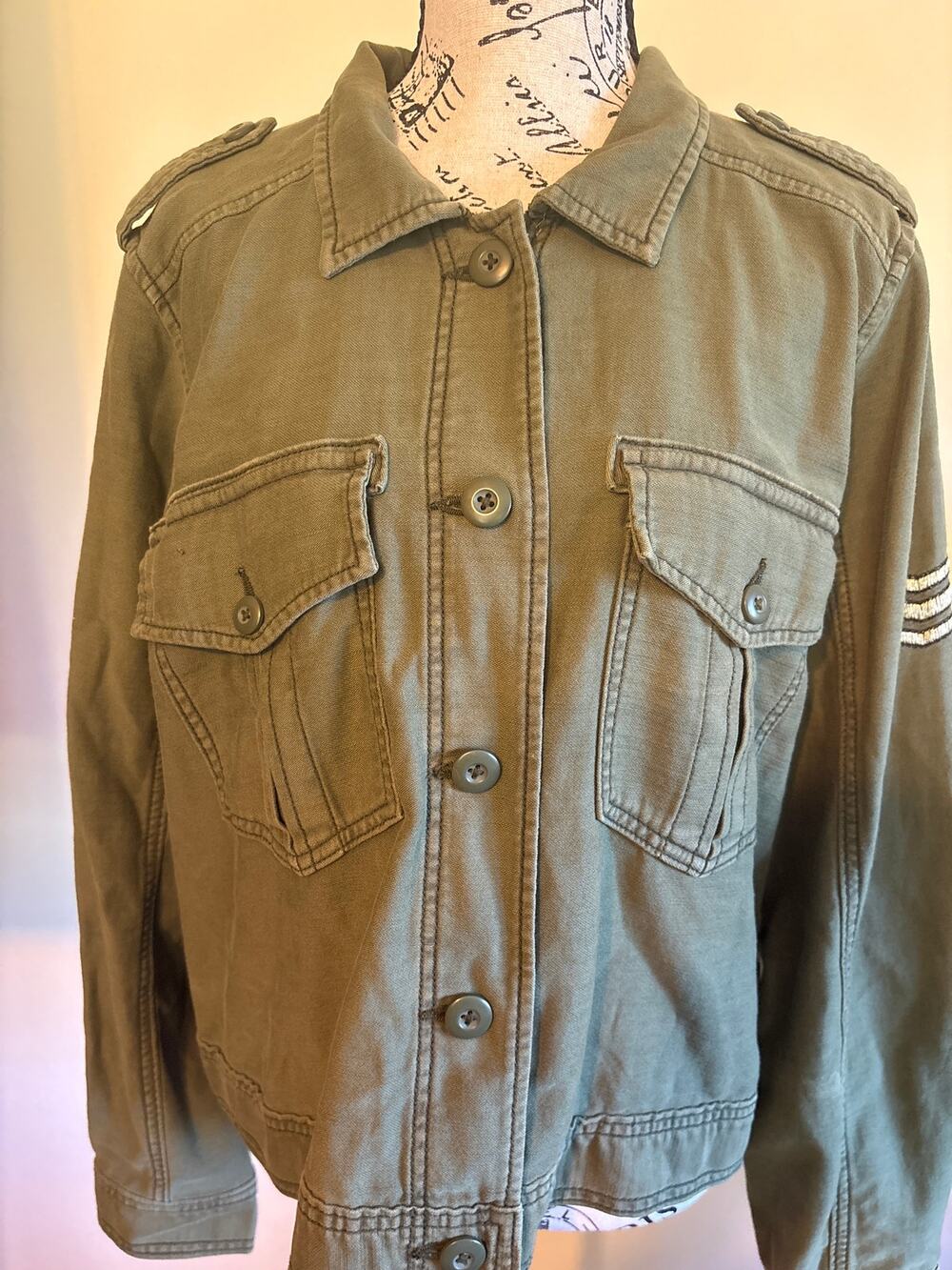 American Eagle Military Green Utility Jacket Sz Large